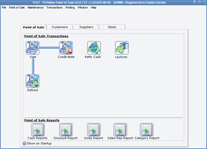 Positive Point of Sale Main Screen