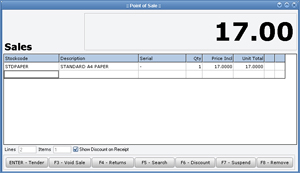 Positive Point of Sale POS Screen